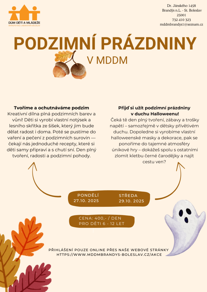 PODZIMNÍ PRÁZDNINY 27.10. pondělí