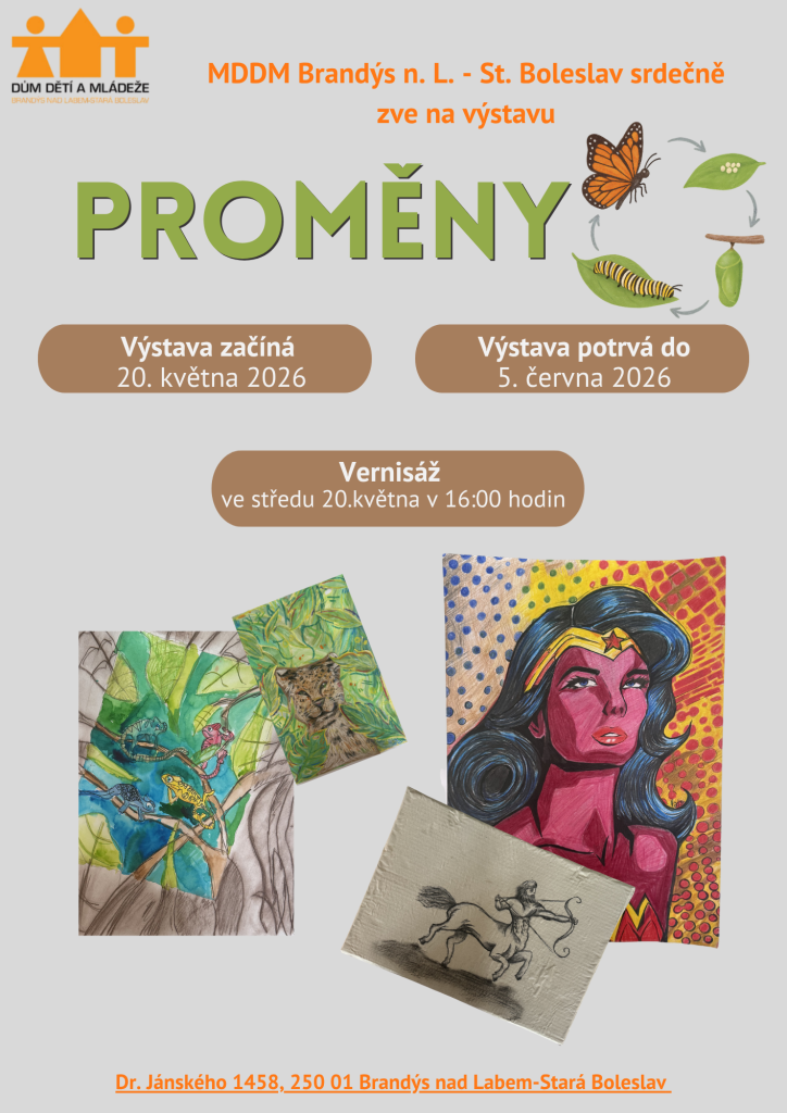 Pozvánka na vernisáž a výstavu PROMĚNY