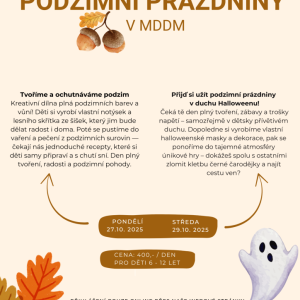 PODZIMNÍ PRÁZDNINY 27.10. pondělí
